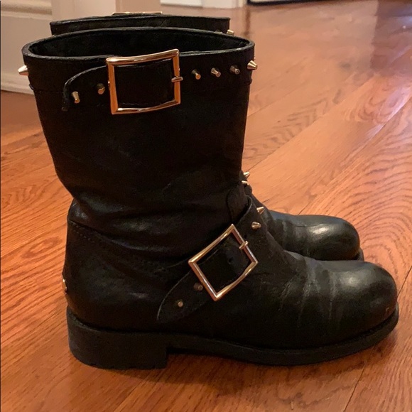 Jimmy Choo leather studded moto boots - Picture 3 of 8
